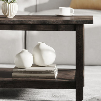 Farmhouse Style Coffee Table with X-Frame Design, Dark Gray