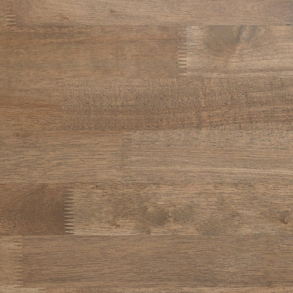 Solid Wood Farmhouse Coffee Table, Trestle Style Accent Table in Rustic Brown