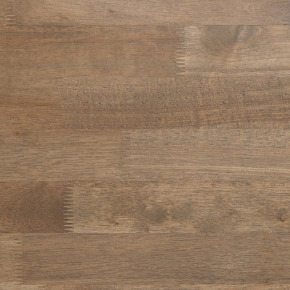 Solid Wood Farmhouse Coffee Table, Trestle Style Accent Table in Rustic Brown