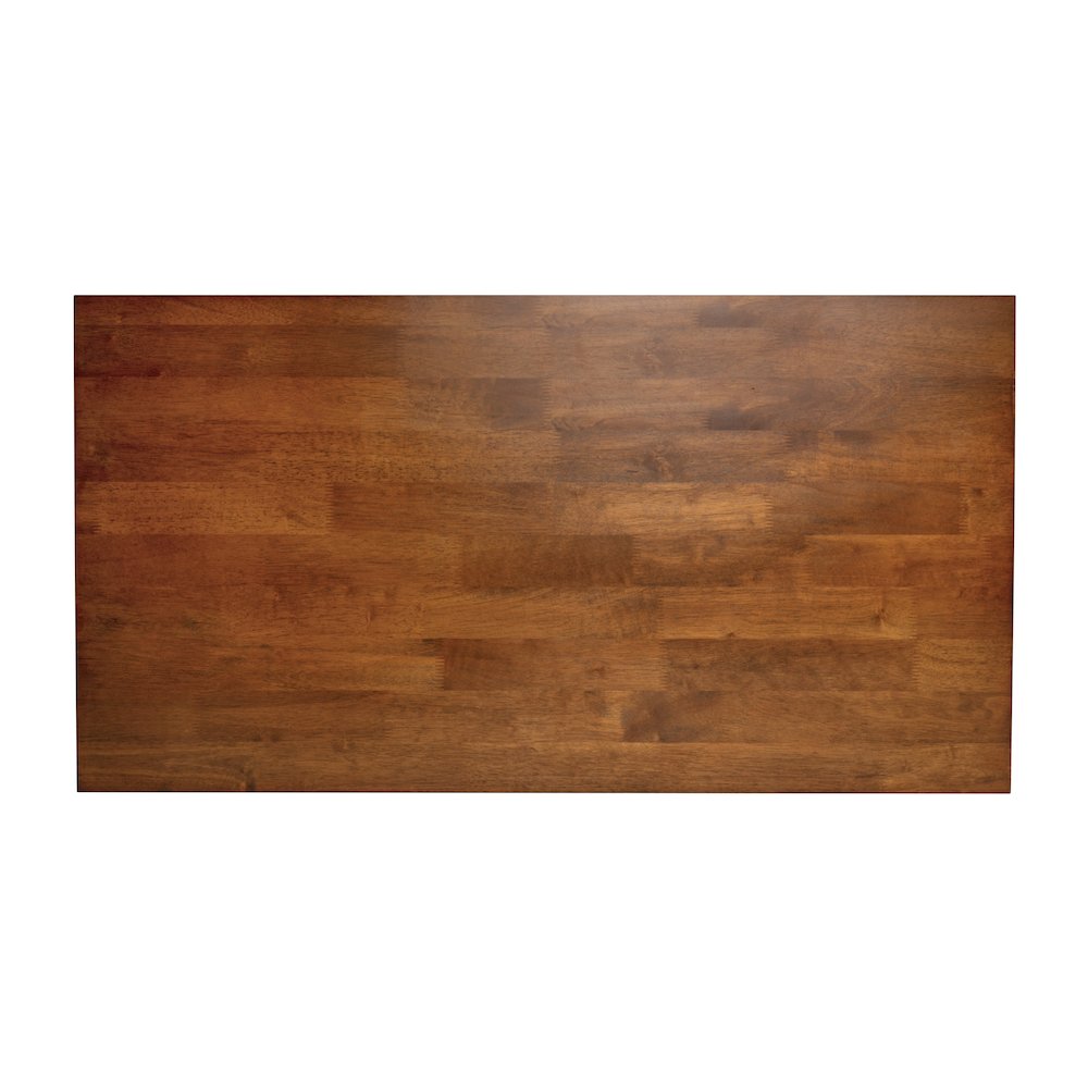 Eli Solid Wood Farmhouse Coffee Table, Trestle Style Accent Table in Walnut