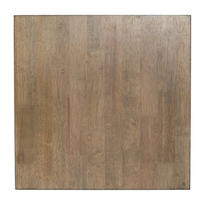 Eli Solid Wood Farmhouse End Table, Trestle Style Accent Table in Rustic Brown