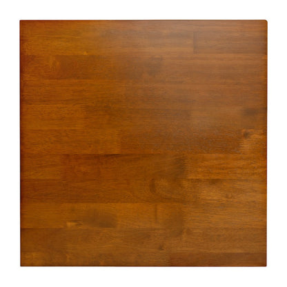 Eli Solid Wood Farmhouse End Table, Trestle Style Accent Table in Walnut