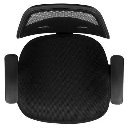 Mid-Back Black Mesh Swivel Ergonomic Task Office Chair with T-Arms - Desk Chair