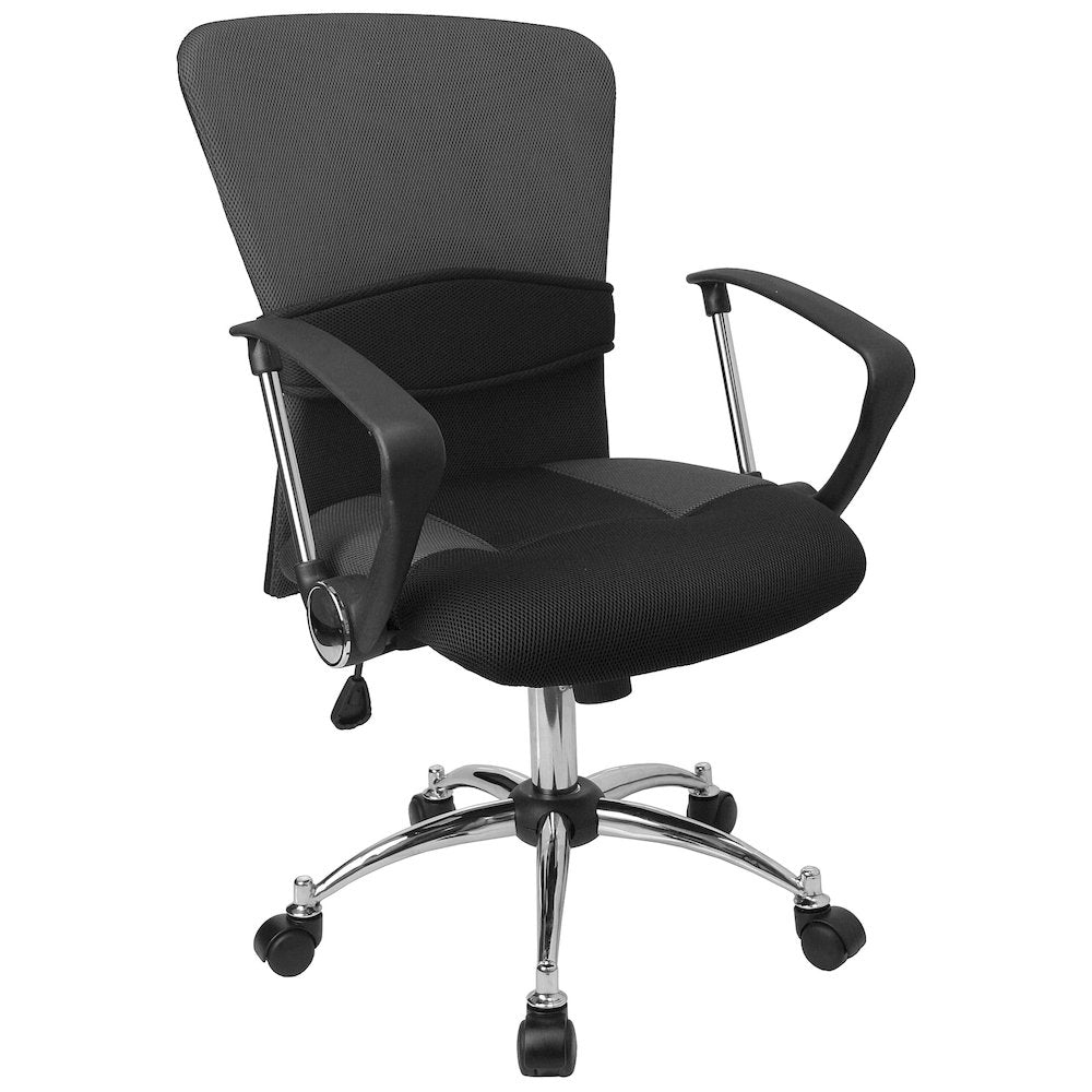 Mid-Back Grey Mesh Swivel Task Office Chair
