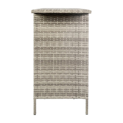 Marco Indoor/Outdoor Patio Wicker Rattan Bar Counter Table with 2 Shelves, Gray