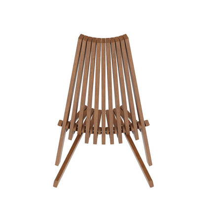 Folding Acacia Wood Chair, Low Profile Lounge for Patio, Porch, Garden, Brown