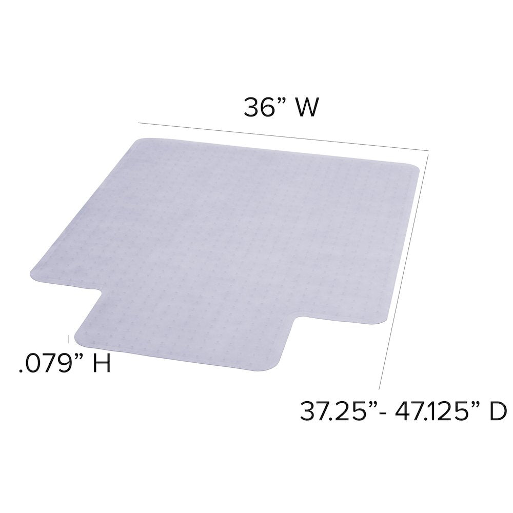 36'' x 48'' Carpet Chair Mat with Lip