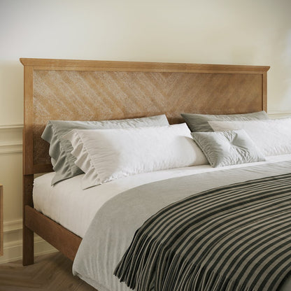 King Size Solid Wood Platform Bed Frame, Light Brown