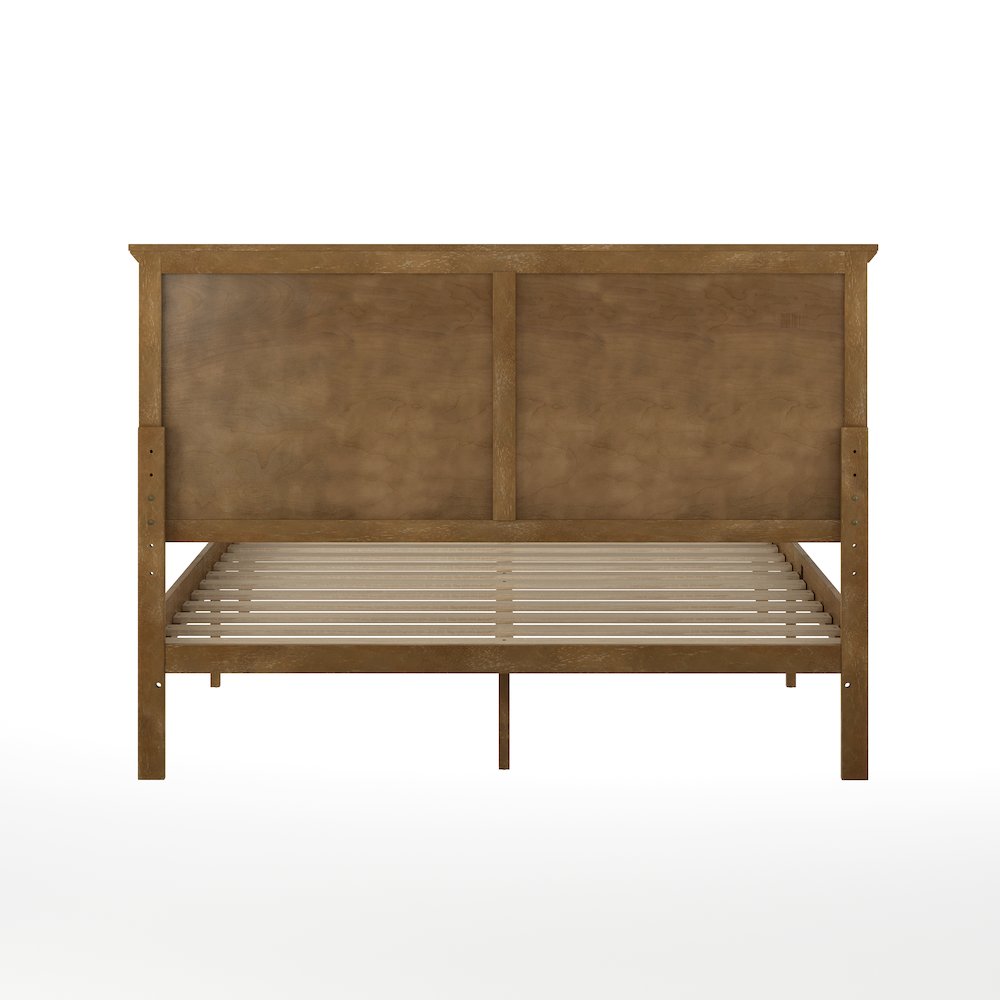 Queen Size Solid Wood Platform Bed Frame, Light Brown