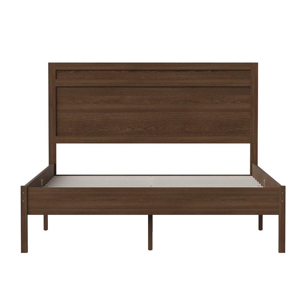 Modern Full Size Wooden Platform Bed with Headboard