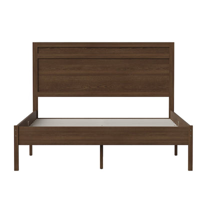 Modern Full Size Wooden Platform Bed with Headboard
