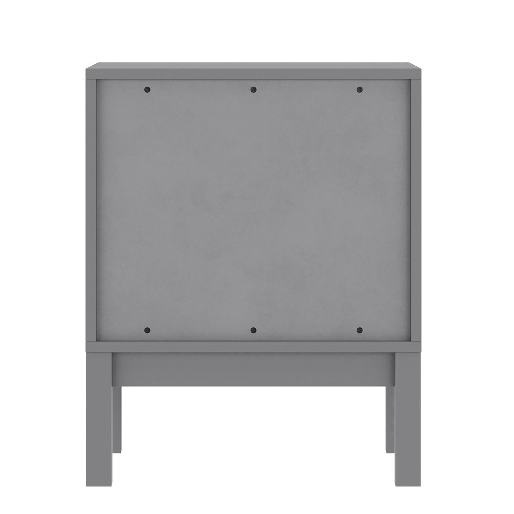 Dallas Wooden Night Stand, Bedroom Side Table with 2 Storage Drawers in Gray