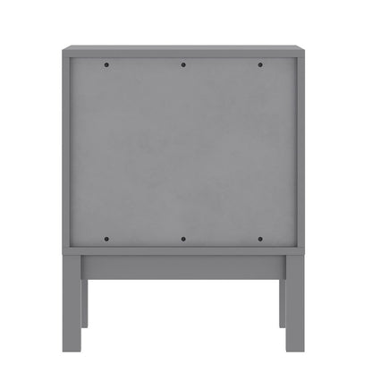 Dallas Wooden Night Stand, Bedroom Side Table with 2 Storage Drawers in Gray