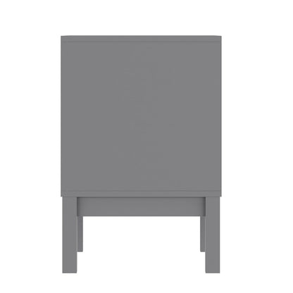Dallas Wooden Night Stand, Bedroom Side Table with 2 Storage Drawers in Gray