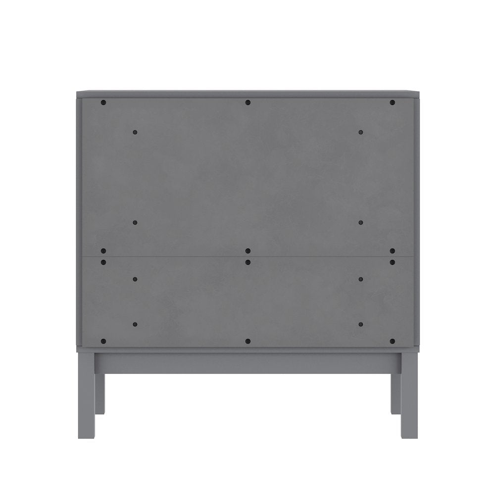 Dallas Wooden 3-Drawer Dresser for Bedroom, Chest of Drawers for Kids in Gray