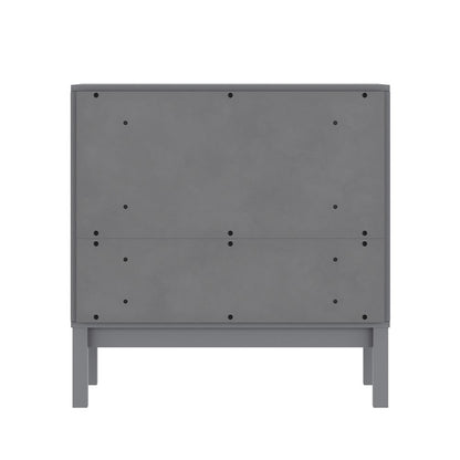 Dallas Wooden 3-Drawer Dresser for Bedroom, Chest of Drawers for Kids in Gray