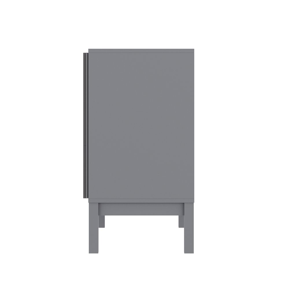 Dallas Wooden 3-Drawer Dresser for Bedroom, Chest of Drawers for Kids in Gray