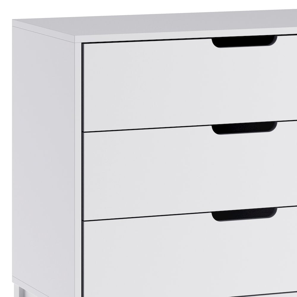 Dallas Wooden 3-Drawer Dresser for Bedroom, Chest of Drawers for Kids in White