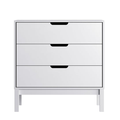 Dallas Wooden 3-Drawer Dresser for Bedroom, Chest of Drawers for Kids in White