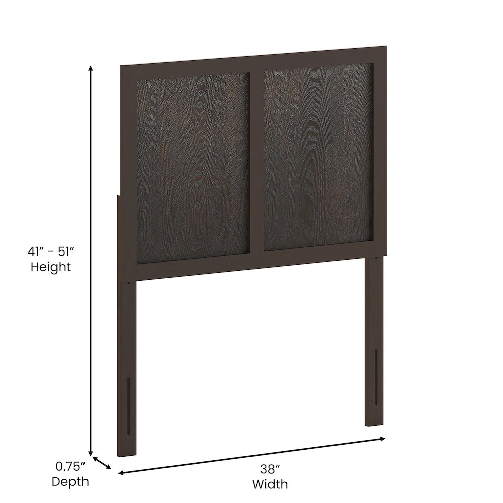 Contemporary Twin Size Raised Panel Headboard