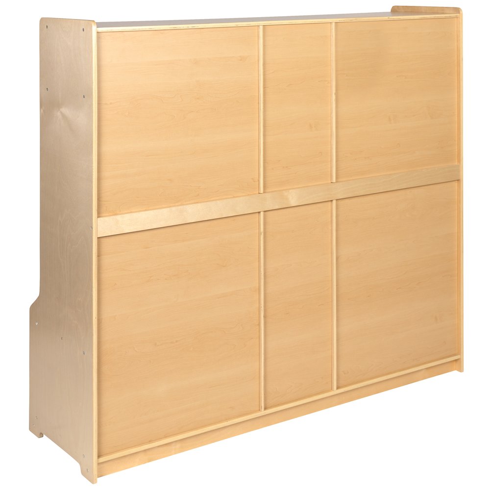 Wooden 5 Section School Coat Locker with Bench, Cubbies