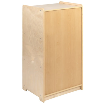 Wooden 3 Section School Classroom Storage Cabinet - 36"H (Natural)