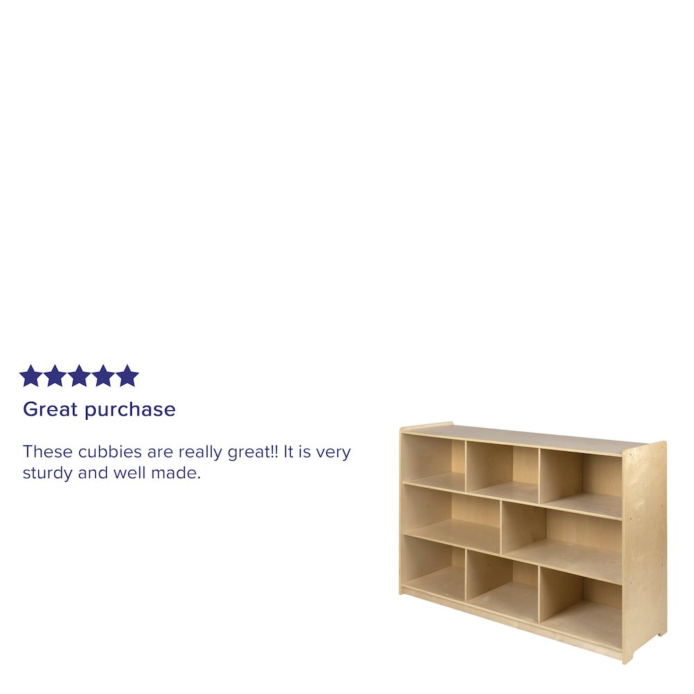 Wooden 8 Section School Classroom Storage Cabinet - 36"H (Natural)