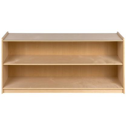Wooden 2 Section School Classroom Storage Cabinet - 24"H x 48"L (Natural)
