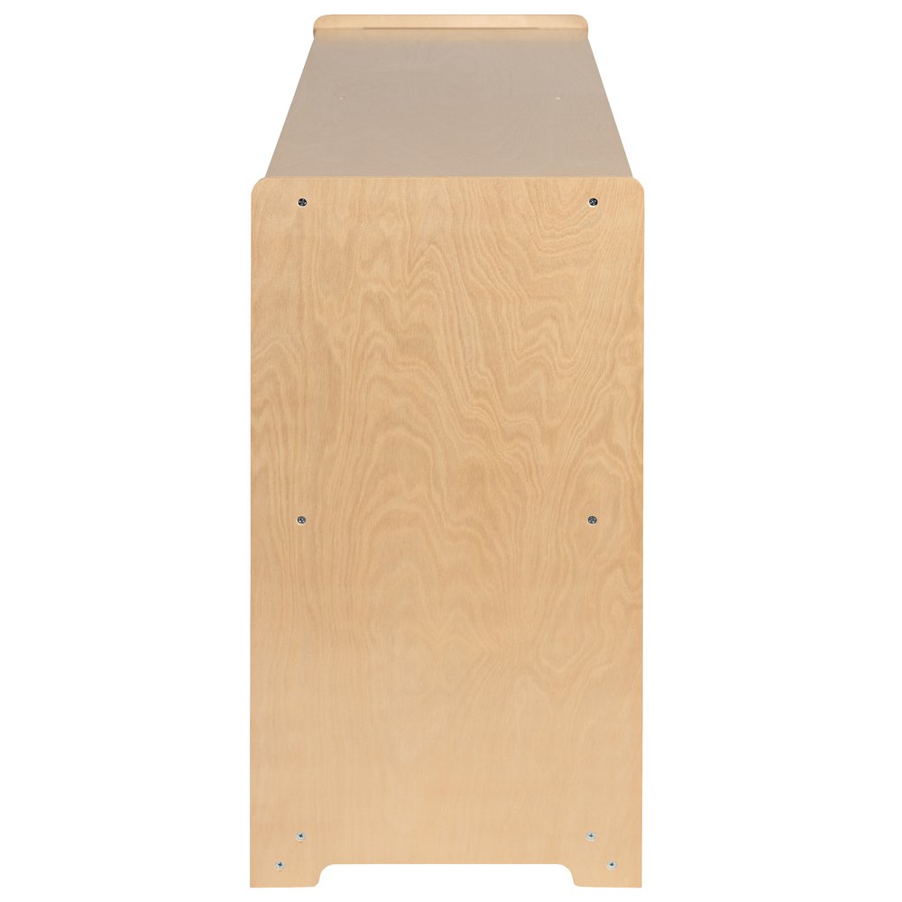Wooden 2 Section School Classroom Storage Cabinet - 30"H x 48"L (Natural)