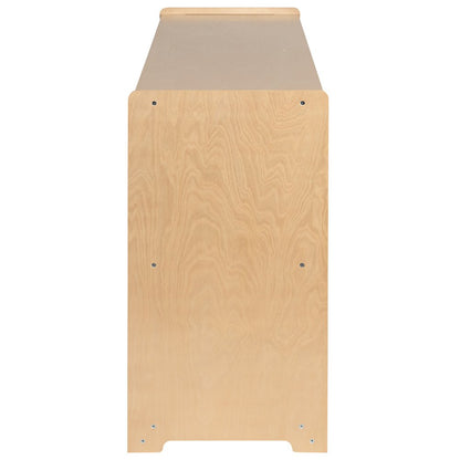 Wooden 2 Section School Classroom Storage Cabinet - 30"H x 48"L (Natural)