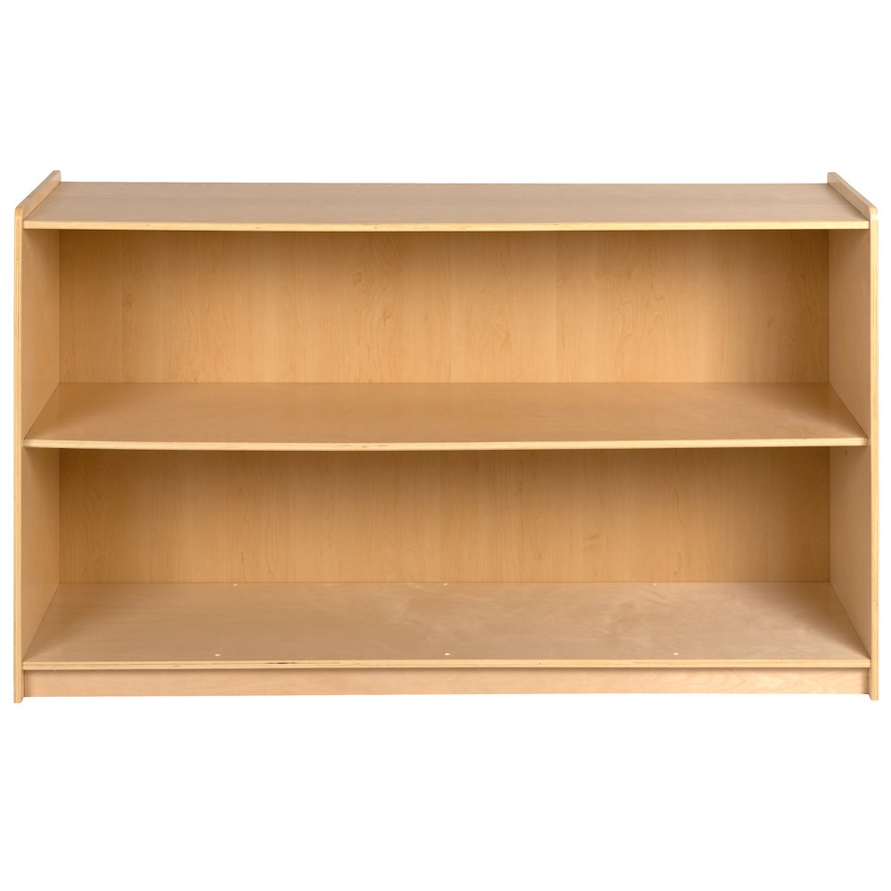 Wooden 2 Section School Classroom Storage Cabinet - 30"H x 48"L (Natural)