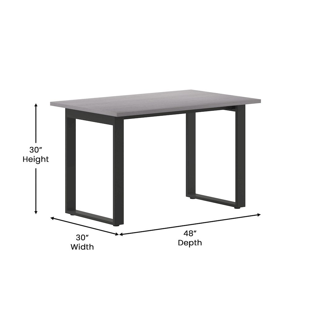 Contemporary 48x30 Commercial Grade Conference Table, Gray Oak