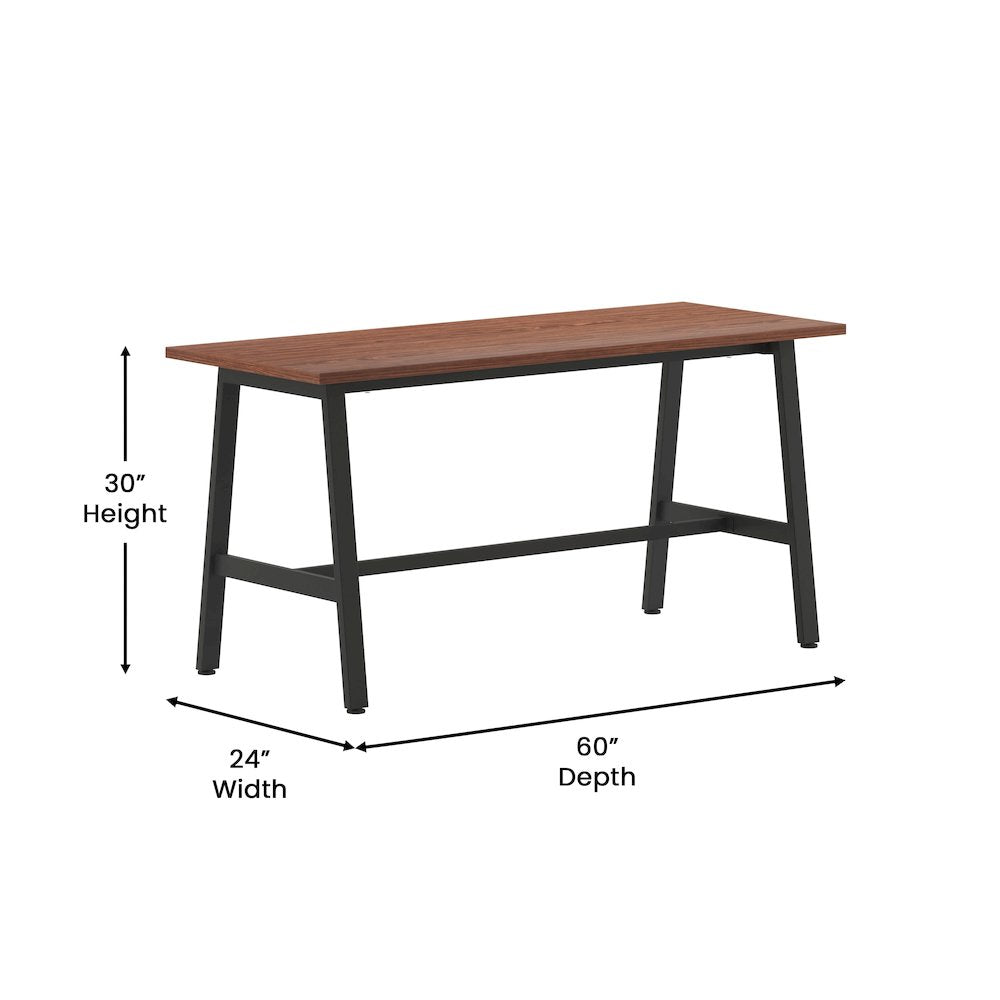 Contemporary 60x24 Commercial Grade Conference Table, Walnut
