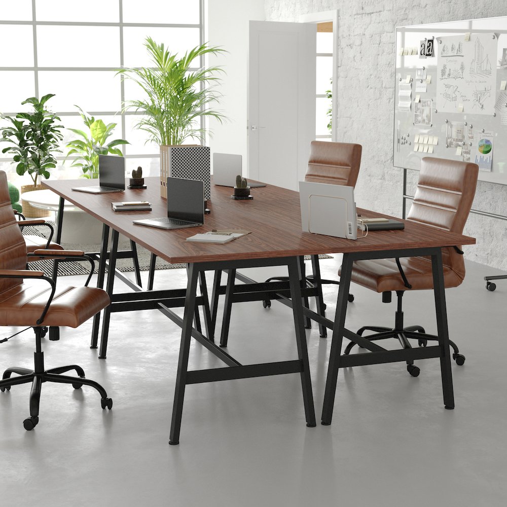 Contemporary 60x24 Commercial Grade Conference Table, Walnut