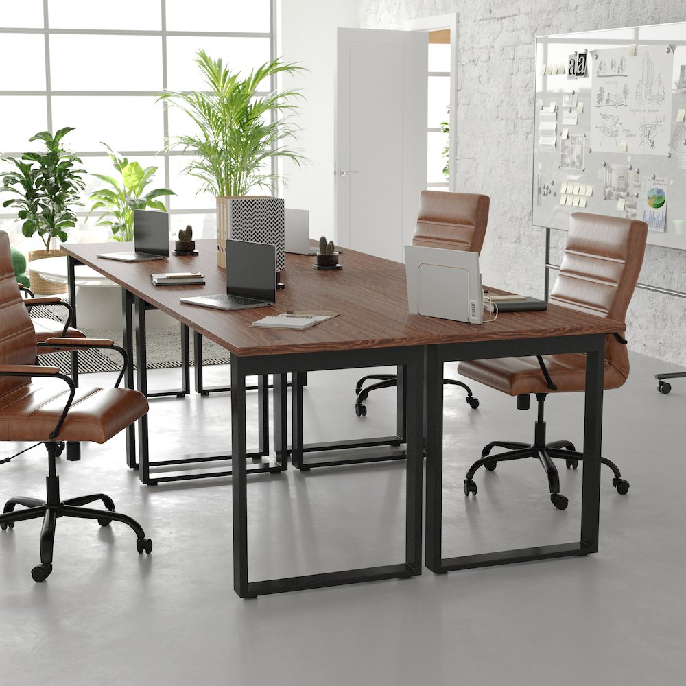 Contemporary 60x24 Commercial Grade Conference Table, Walnut