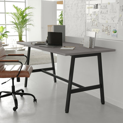Contemporary 60x30 Commercial Grade Conference Table, Gray Oak
