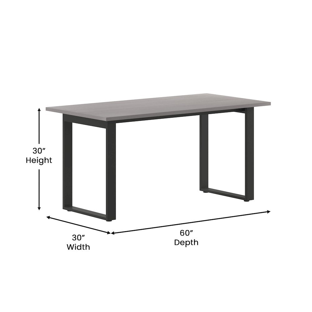 Contemporary 60x30 Commercial Grade Conference Table, Gray Oak