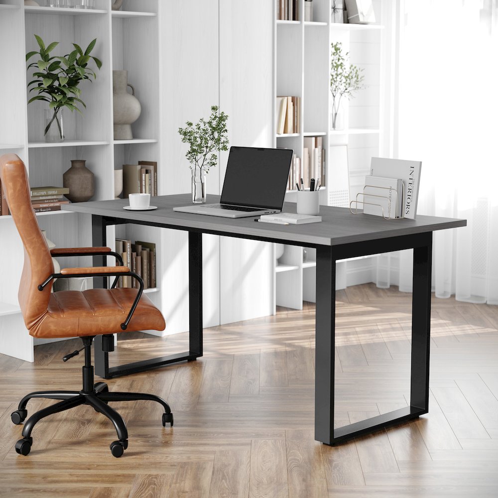 Contemporary 60x30 Commercial Grade Conference Table, Gray Oak