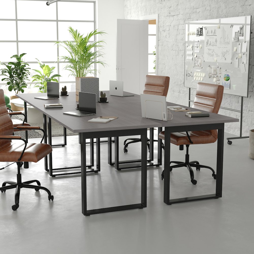 Contemporary 60x30 Commercial Grade Conference Table, Gray Oak