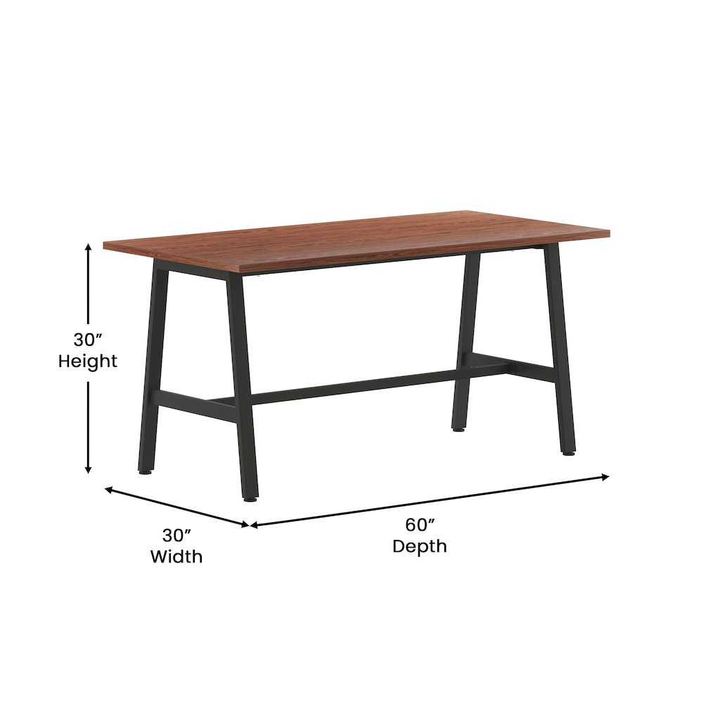 Contemporary 60x30 Commercial Grade Conference Table, Walnut