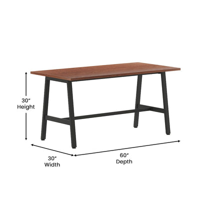 Contemporary 60x30 Commercial Grade Conference Table, Walnut