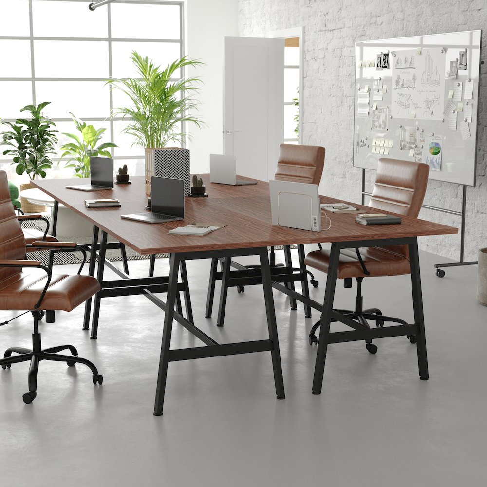 Contemporary 60x30 Commercial Grade Conference Table, Walnut