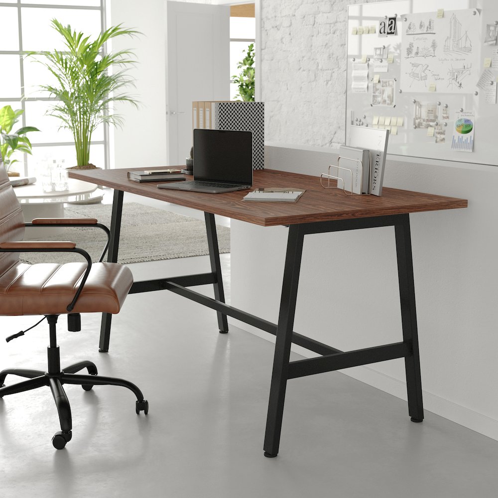 Contemporary 60x30 Commercial Grade Conference Table, Walnut