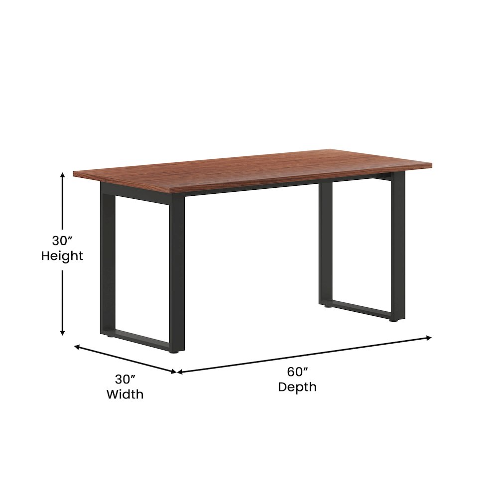 Contemporary 60x30 Commercial Grade Conference Table, Walnut