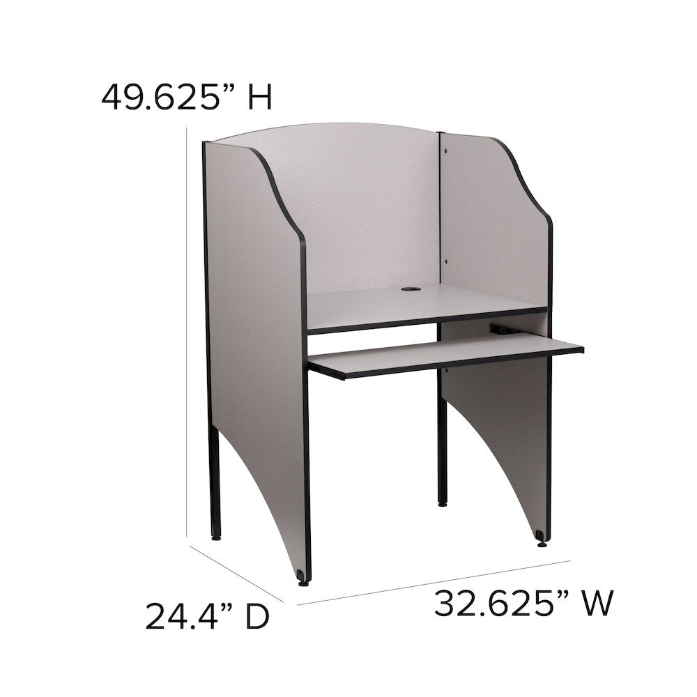 Study Carrel in Nebula Grey Finish