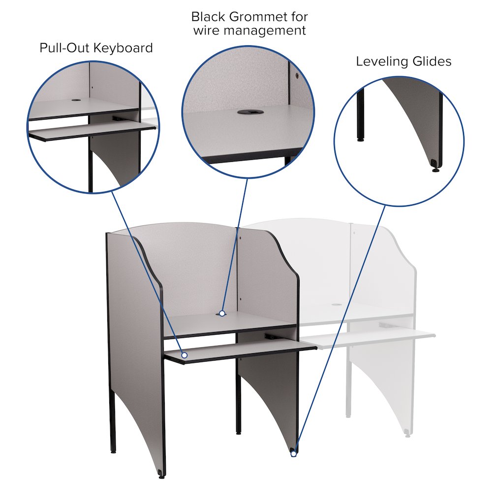 Study Carrel in Nebula Grey Finish