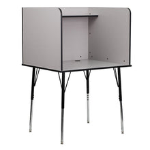Stand-Alone Study Carrel with Top Shelf - Nebula Grey Finish