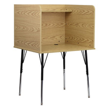 Stand-Alone Study Carrel with Top Shelf - Oak Finish