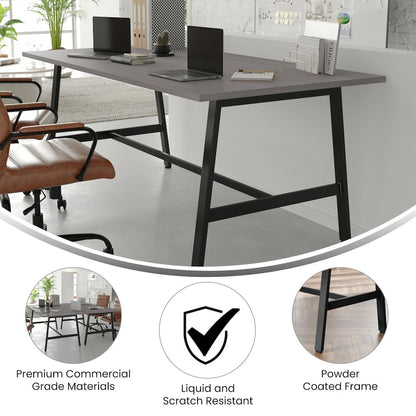 Contemporary 72x36 Commercial Grade Conference Table, Gray Oak