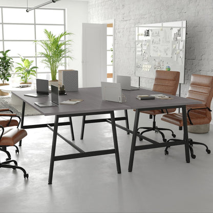 Contemporary 72x36 Commercial Grade Conference Table, Gray Oak